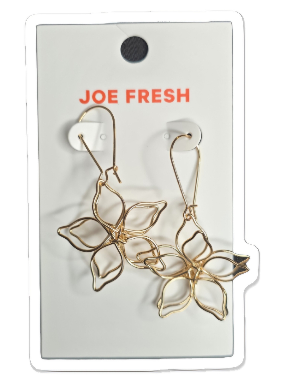 Joe Fresh Gold Flower Wire Drop Earrings